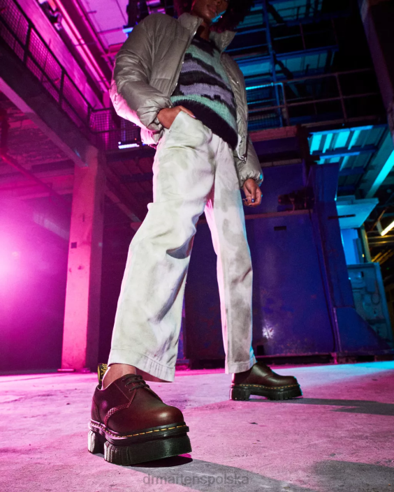obuwie brązowy brando F28B236 Skórzane buty na platformie Audrick Brando kobiety Dr. Martens