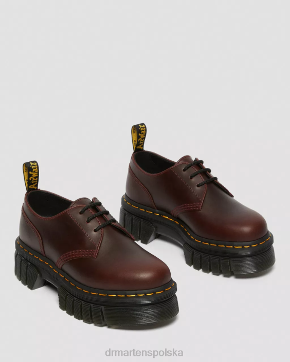 obuwie brązowy brando F28B236 Skórzane buty na platformie Audrick Brando kobiety Dr. Martens