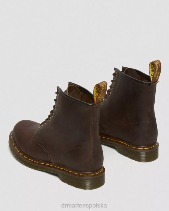 obuwie brązowy szalony koń F28B56 1460 Sznurowane buty ze skóry Crazy Horse kobiety Dr. Martens