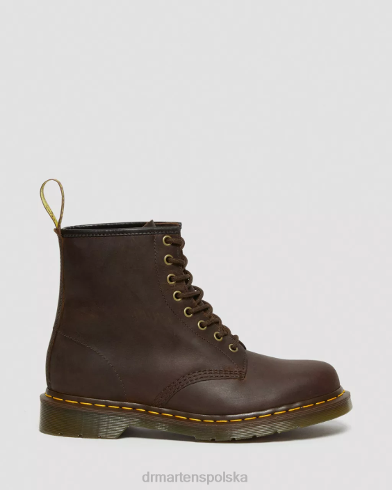 obuwie brązowy szalony koń F28B56 1460 Sznurowane buty ze skóry Crazy Horse kobiety Dr. Martens
