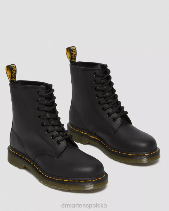 obuwie czarna tłusta skóra F28B18 Buty sznurowane 1460 z tłustej skóry kobiety Dr. Martens