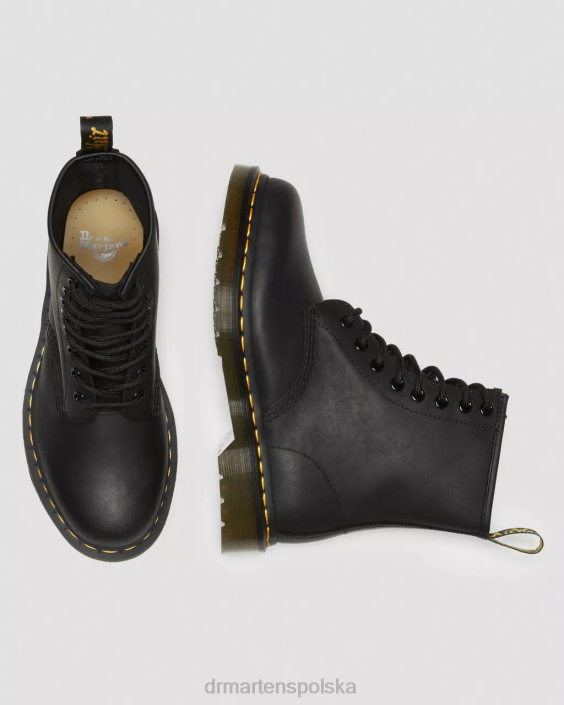 obuwie czarna tłusta skóra F28B18 Buty sznurowane 1460 z tłustej skóry kobiety Dr. Martens