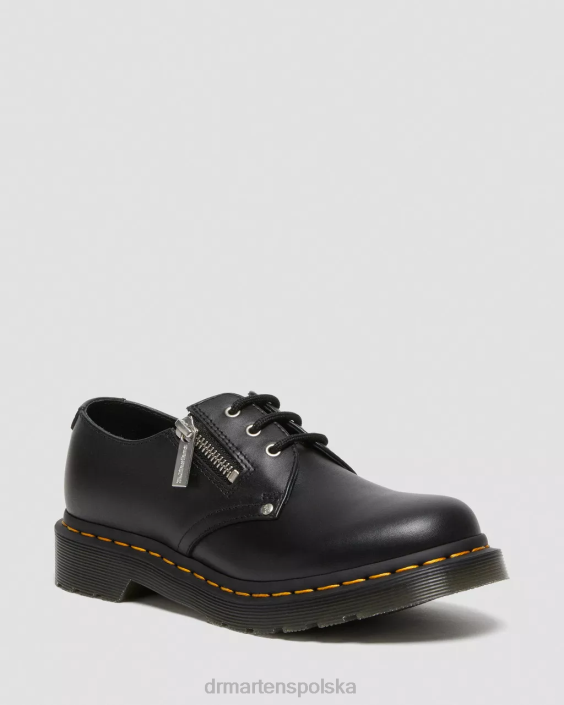 obuwie czarna wanama F28B309 1461 Skórzane buty oxford z podwójnym zamkiem kobiety Dr. Martens
