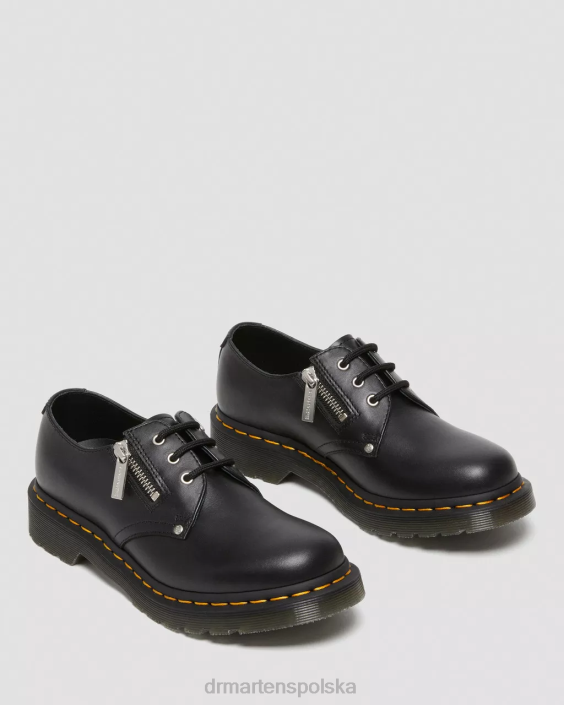 obuwie czarna wanama F28B309 1461 Skórzane buty oxford z podwójnym zamkiem kobiety Dr. Martens