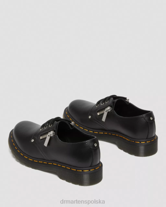 obuwie czarna wanama F28B309 1461 Skórzane buty oxford z podwójnym zamkiem kobiety Dr. Martens