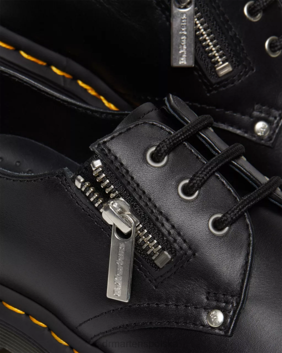 obuwie czarna wanama F28B309 1461 Skórzane buty oxford z podwójnym zamkiem kobiety Dr. Martens