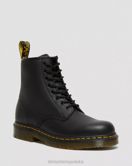 obuwie czarne przemysłowe pełne ziarno F28B386 1460 skórzane, antypoślizgowe, sznurowane buty kobiety Dr. Martens