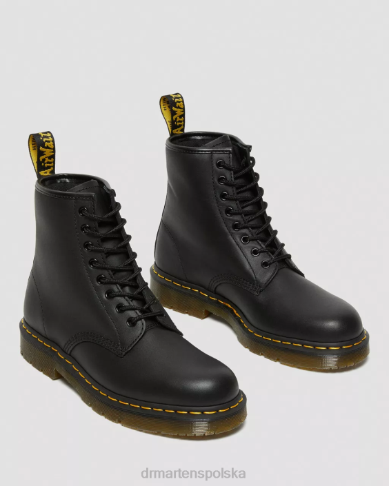 obuwie czarne przemysłowe pełne ziarno F28B386 1460 skórzane, antypoślizgowe, sznurowane buty kobiety Dr. Martens