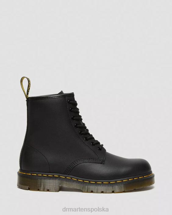 obuwie czarne przemysłowe pełne ziarno F28B386 1460 skórzane, antypoślizgowe, sznurowane buty kobiety Dr. Martens