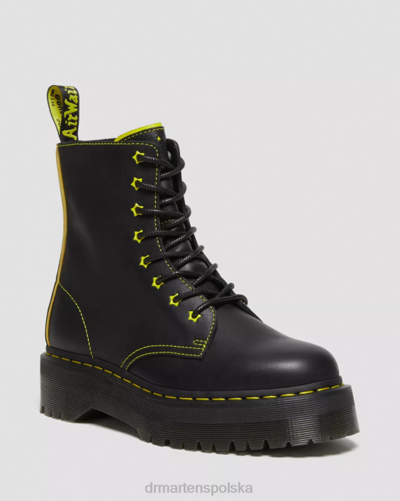 obuwie czarno-żółta wysyłka i romario F28B162 Skórzane platformy jadon ii w kolorze neonowej gwiazdy kobiety Dr. Martens