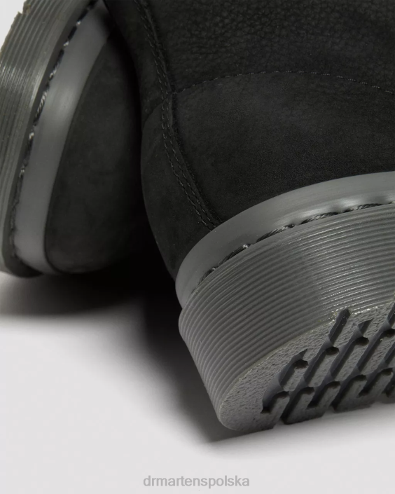 obuwie czarny frezowany nubuk wp F28B107 Sznurowane buty ze skóry nubukowej 1460 mono kobiety Dr. Martens