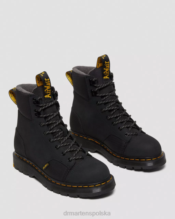 obuwie czarny frezowany nubuk wp F28B159 Wodoodporne, antypoślizgowe buty 1460 Trinity kobiety Dr. Martens