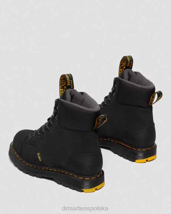 obuwie czarny frezowany nubuk wp F28B159 Wodoodporne, antypoślizgowe buty 1460 Trinity kobiety Dr. Martens