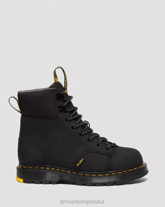 obuwie czarny frezowany nubuk wp F28B159 Wodoodporne, antypoślizgowe buty 1460 Trinity kobiety Dr. Martens