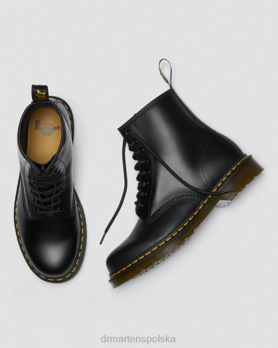 obuwie czarny gładki F28B1 Sznurowane buty z gładkiej skóry 1460 kobiety Dr. Martens