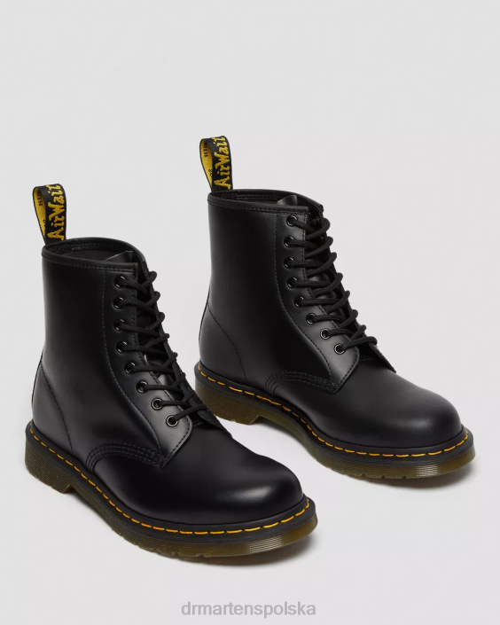 obuwie czarny gładki F28B1 Sznurowane buty z gładkiej skóry 1460 kobiety Dr. Martens