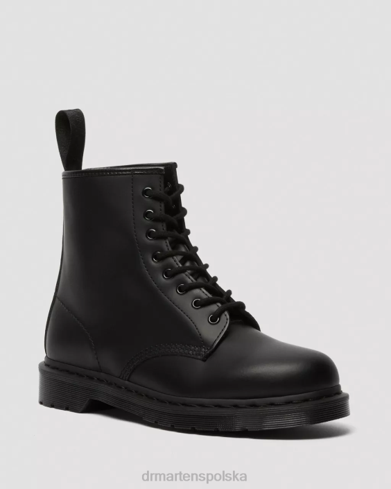 obuwie czarny gładki F28B21 Sznurowane buty 1460 mono z gładkiej skóry kobiety Dr. Martens