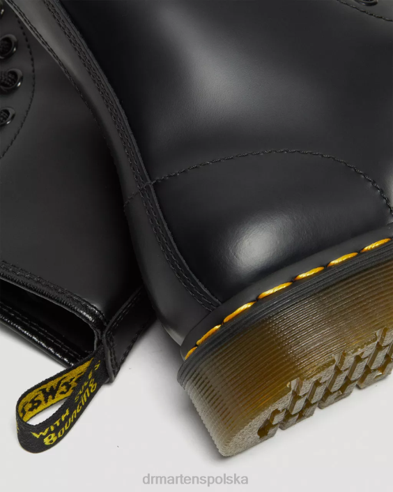 obuwie czarny gładki F28B4 Sznurowane buty z gładkiej skóry 1460 kobiety Dr. Martens