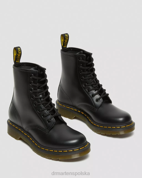 obuwie czarny gładki F28B4 Sznurowane buty z gładkiej skóry 1460 kobiety Dr. Martens