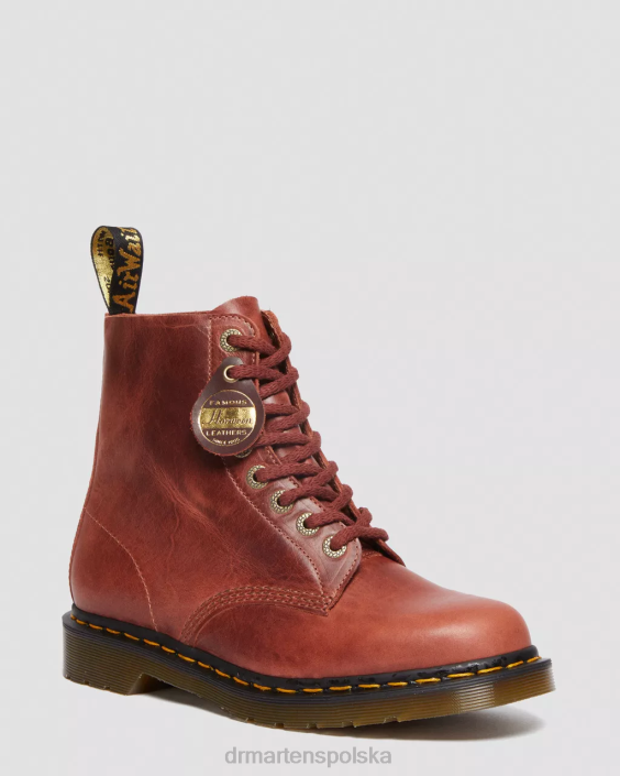 obuwie drewnobrązowy denver veg tan F28B165 Skórzane, sznurowane buty 1460 Pascal wyprodukowane w Anglii kobiety Dr. Martens