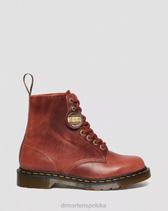 obuwie drewnobrązowy denver veg tan F28B165 Skórzane, sznurowane buty 1460 Pascal wyprodukowane w Anglii kobiety Dr. Martens
