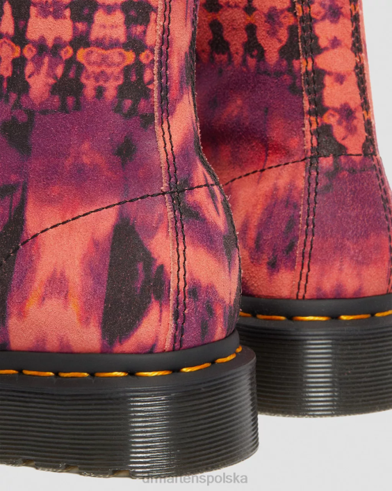 obuwie fioletowy F28B189 1460 Pascal sznurowane buty ze skóry tie-dye kobiety Dr. Martens