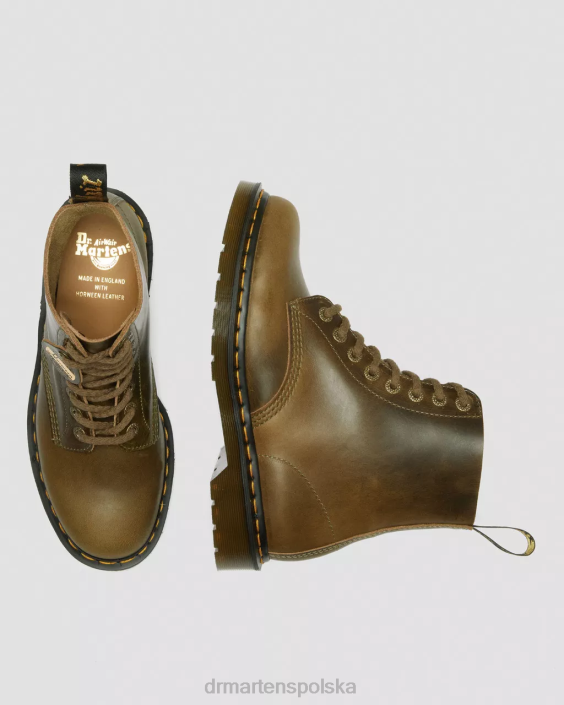 obuwie gałązka oliwna denver veg tan F28B116 Skórzane, sznurowane buty 1460 Pascal wyprodukowane w Anglii kobiety Dr. Martens
