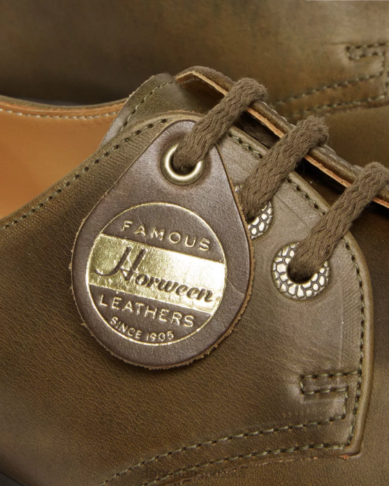 obuwie gałązka oliwna denver veg tan F28B314 1461, wyprodukowane w Anglii, skórzane buty oxford Denver kobiety Dr. Martens