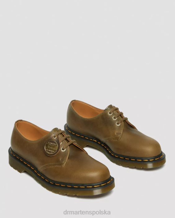 obuwie gałązka oliwna denver veg tan F28B314 1461, wyprodukowane w Anglii, skórzane buty oxford Denver kobiety Dr. Martens
