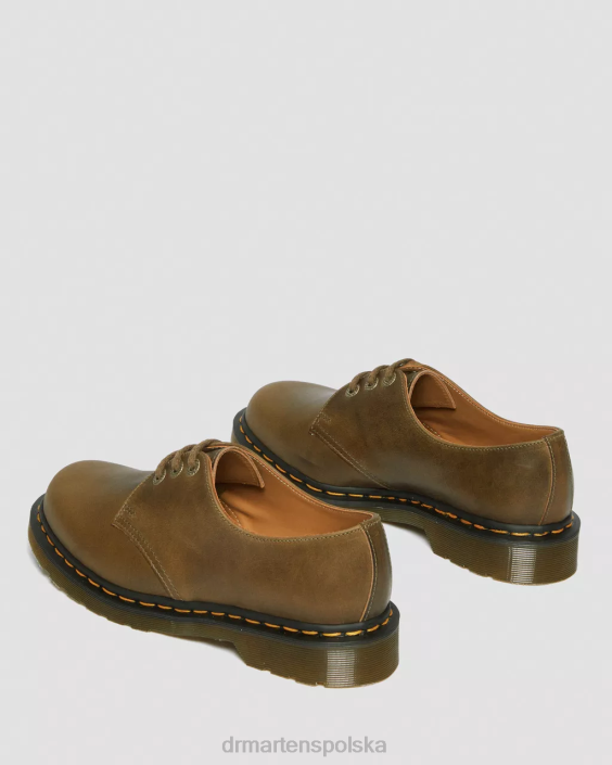 obuwie gałązka oliwna denver veg tan F28B314 1461, wyprodukowane w Anglii, skórzane buty oxford Denver kobiety Dr. Martens