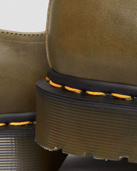 obuwie gałązka oliwna denver veg tan F28B314 1461, wyprodukowane w Anglii, skórzane buty oxford Denver kobiety Dr. Martens