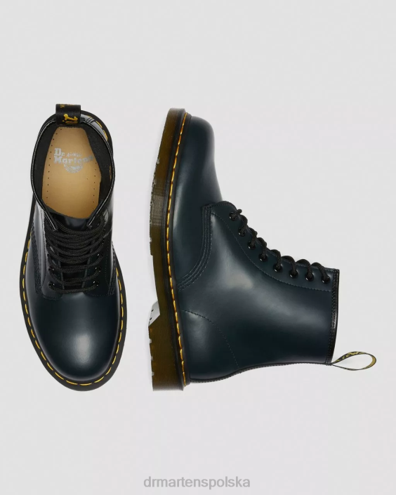 obuwie granatowy gładki F28B96 Sznurowane buty z gładkiej skóry 1460 kobiety Dr. Martens