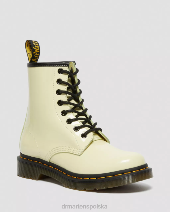 obuwie krem Lucido i lampa patentowa F28B154 Sznurowane buty ze skóry lakierowanej 1460 kobiety Dr. Martens