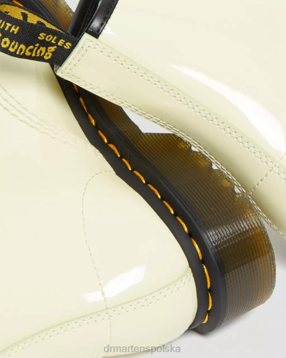 obuwie krem Lucido i lampa patentowa F28B154 Sznurowane buty ze skóry lakierowanej 1460 kobiety Dr. Martens