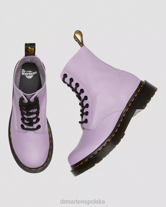 obuwie liliowa Virginia F28B192 1460 Pascal Czarne sznurowane buty z oczkami kobiety Dr. Martens