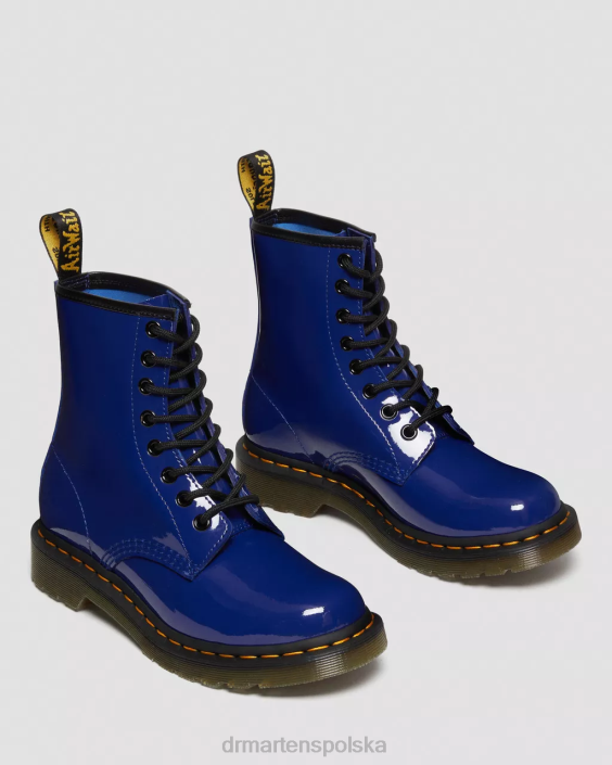 obuwie niebieski Lucido i patentowy lamper F28B151 Sznurowane buty ze skóry lakierowanej 1460 kobiety Dr. Martens