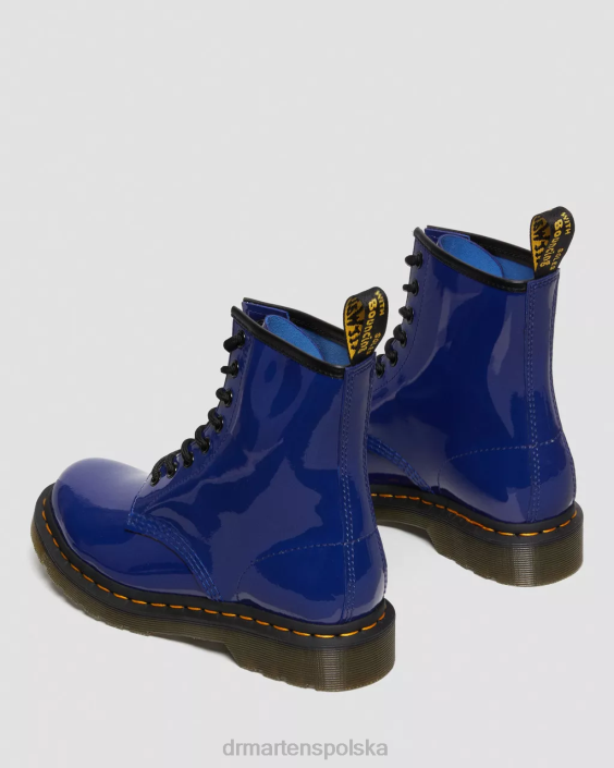 obuwie niebieski Lucido i patentowy lamper F28B151 Sznurowane buty ze skóry lakierowanej 1460 kobiety Dr. Martens