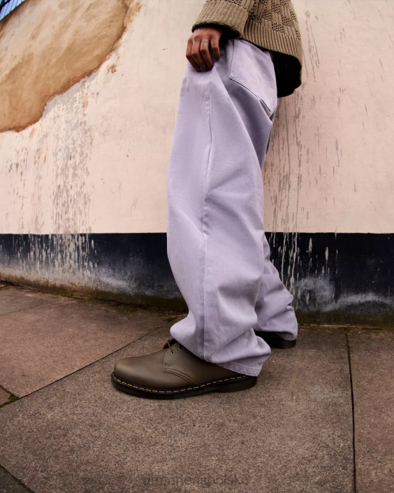 obuwie oliwkowa carrara F28B292 Oksfordy ze skóry carrara 1461 kobiety Dr. Martens