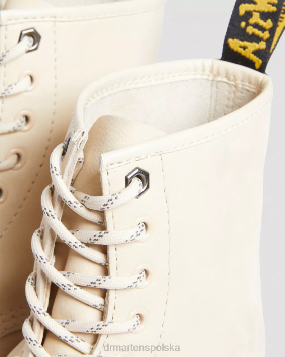 obuwie pergamin beż frezowany nubuk wp F28B146 Sznurowane buty ze skóry nubukowej 1460 mono kobiety Dr. Martens