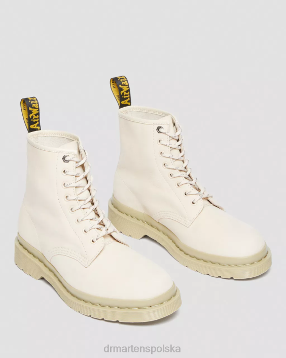 obuwie pergamin beż frezowany nubuk wp F28B146 Sznurowane buty ze skóry nubukowej 1460 mono kobiety Dr. Martens