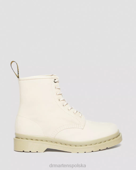 obuwie pergamin beż frezowany nubuk wp F28B146 Sznurowane buty ze skóry nubukowej 1460 mono kobiety Dr. Martens