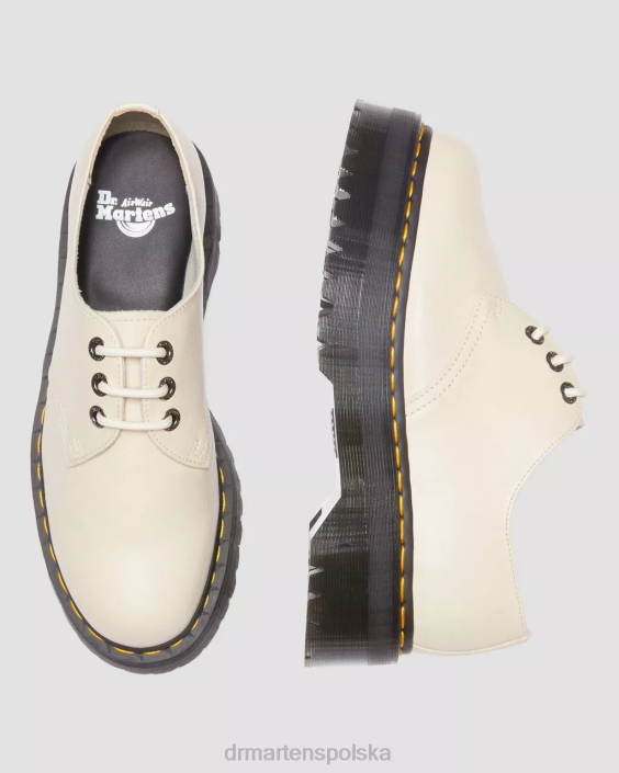 obuwie pergaminowa beżowa pisa F28B303 Skórzane buty na platformie 1461 ii pisa kobiety Dr. Martens