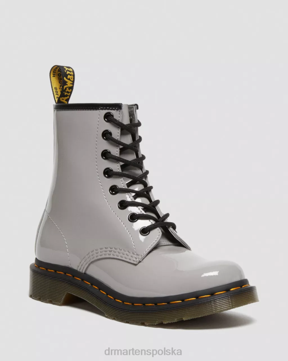 obuwie szary Lucido i lakierowany lamper F28B133 Sznurowane buty ze skóry lakierowanej 1460 kobiety Dr. Martens