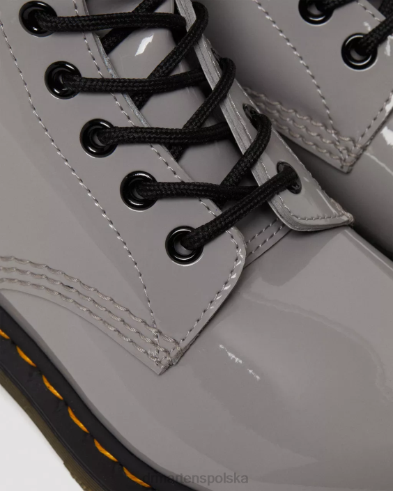 obuwie szary Lucido i lakierowany lamper F28B133 Sznurowane buty ze skóry lakierowanej 1460 kobiety Dr. Martens