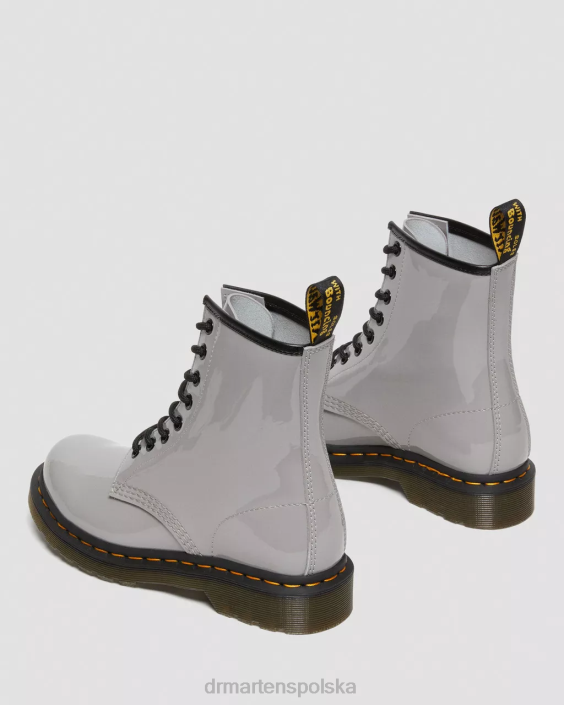 obuwie szary Lucido i lakierowany lamper F28B133 Sznurowane buty ze skóry lakierowanej 1460 kobiety Dr. Martens
