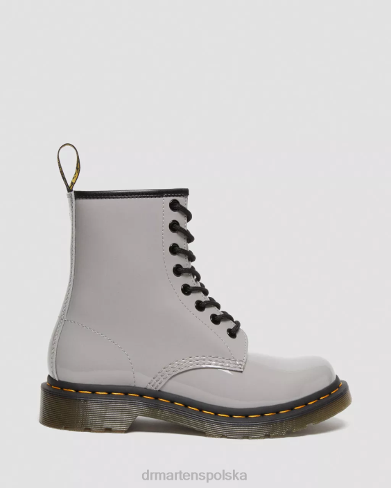 obuwie szary Lucido i lakierowany lamper F28B133 Sznurowane buty ze skóry lakierowanej 1460 kobiety Dr. Martens
