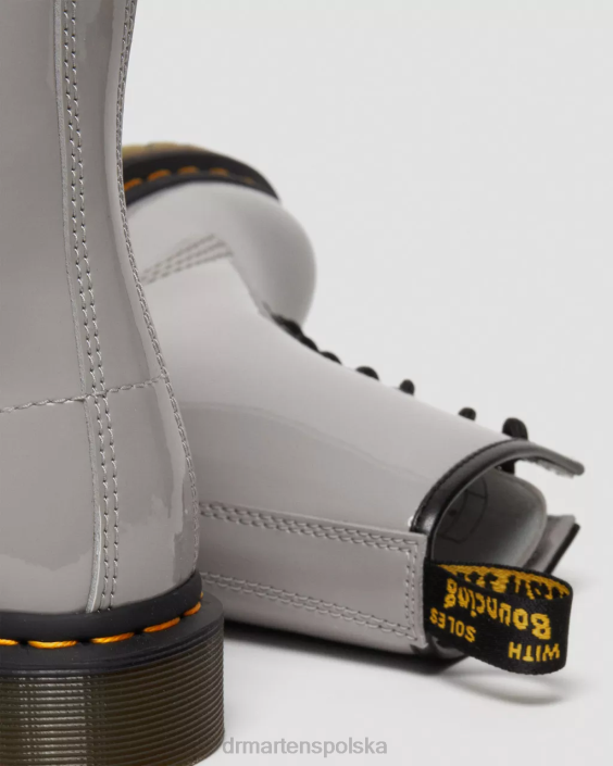 obuwie szary Lucido i lakierowany lamper F28B133 Sznurowane buty ze skóry lakierowanej 1460 kobiety Dr. Martens