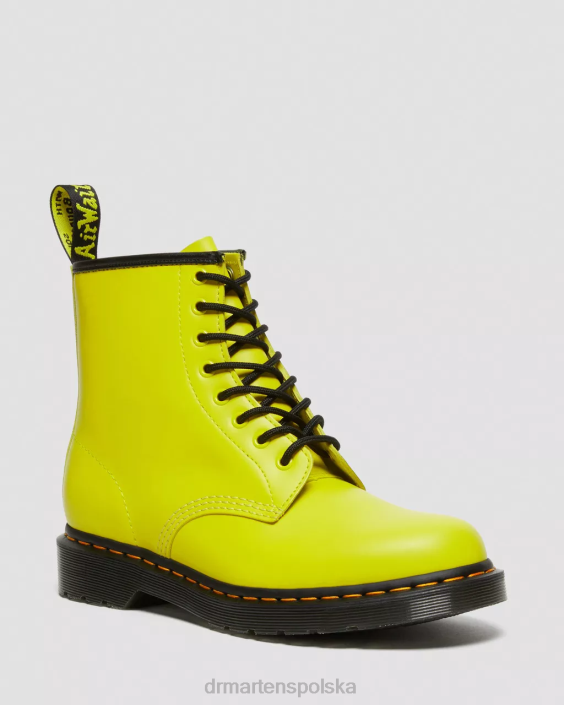obuwie żółty gładki F28B126 Sznurowane buty z gładkiej skóry 1460 kobiety Dr. Martens
