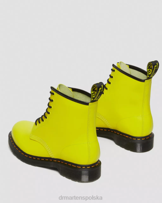 obuwie żółty gładki F28B126 Sznurowane buty z gładkiej skóry 1460 kobiety Dr. Martens