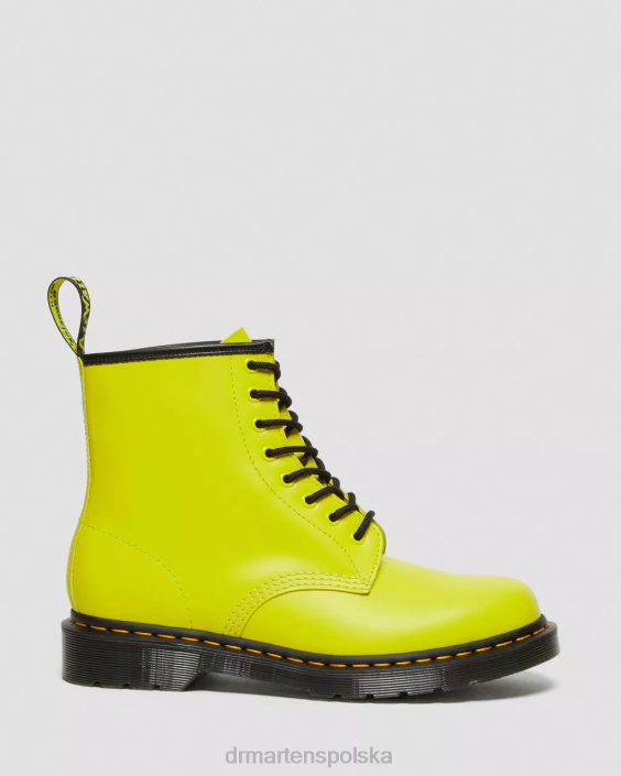 obuwie żółty gładki F28B126 Sznurowane buty z gładkiej skóry 1460 kobiety Dr. Martens